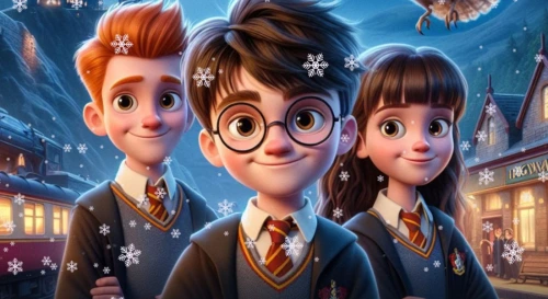 Постер Гарри Поттер - Новый год в Хогвартсе