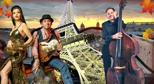 Постер ЗОЛОТО ПАРИЖА — JAZZ на крыше Невского — трио Лады Поповой — хиты в стиле Джаз — ретро вечеринка с фуршетом в музее